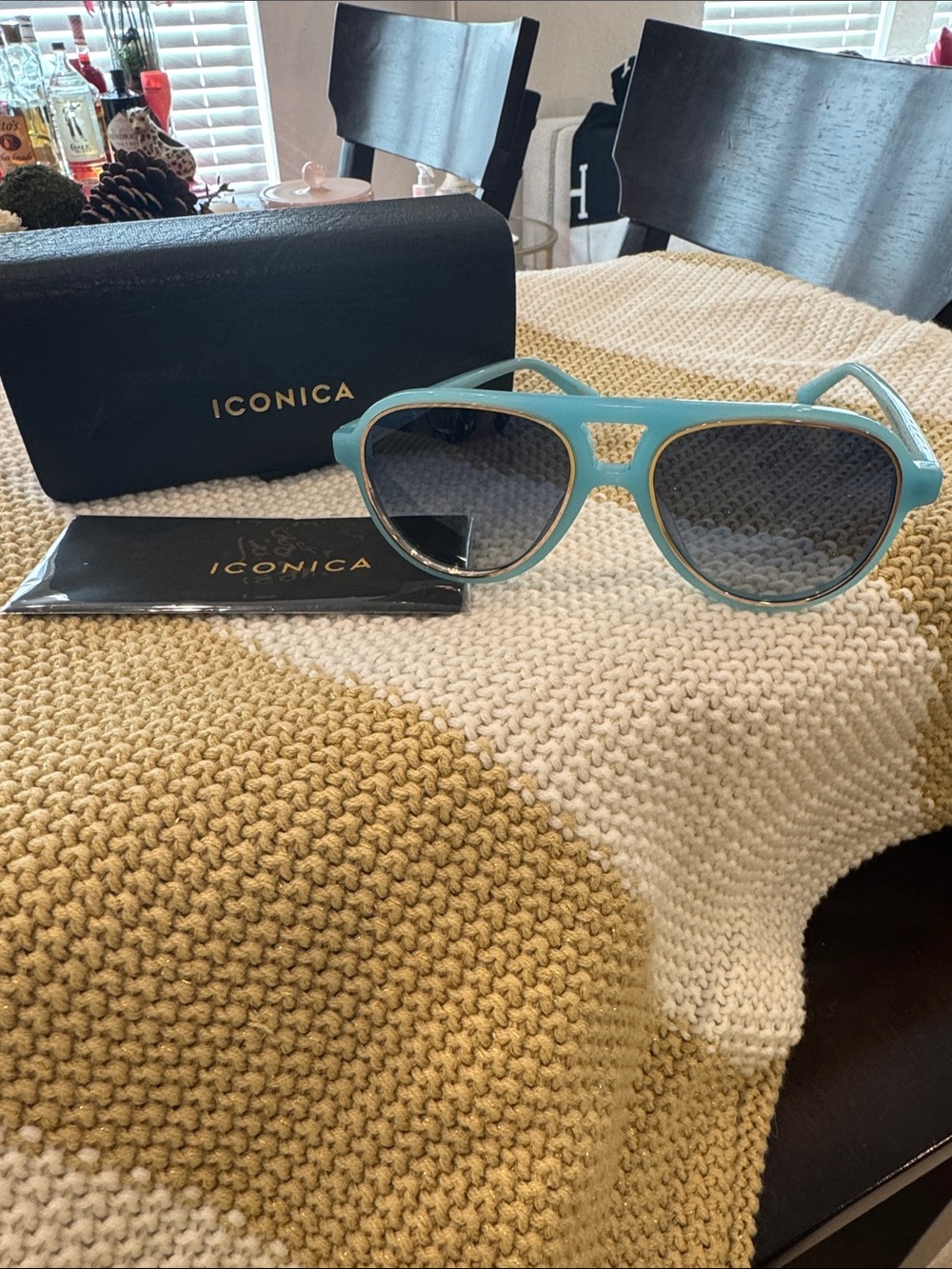Iconica Women's Sunglasses in Light Blue - Stylish UV Protection